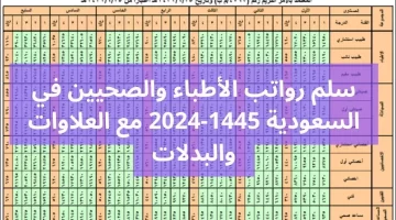 سلم رواتب الأطباء والصحيين في السعودية 1445-2024 مع العلاوات والبدلات